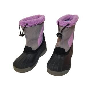 Totes Black Purple Girls Snow Boots Thinsulate Insulation Size 13M
